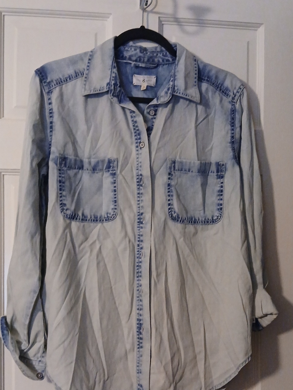 Lou & Grey Light Wash Denim Shirt Jacket - Women's Light Blue